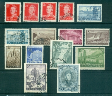 Argentina-1954-59-Defins-15-FU-lot37211