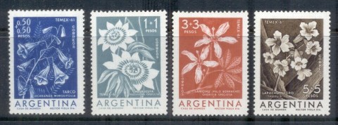 Argentina-1960-Flowers-TEMEX-Stamp-Ex-MLH