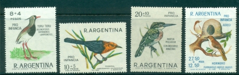 Argentina-1961-Birds-4-MLH-lot35388