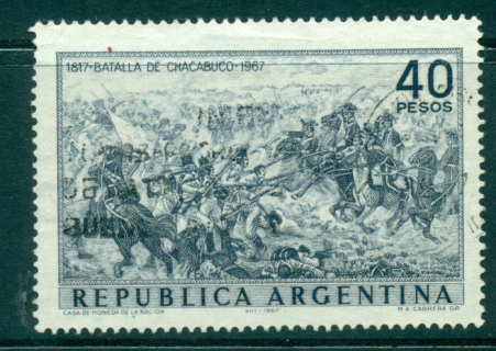 Argentina-1968-Battle-of-Maipu-FU-lot37351