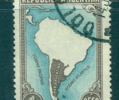 Argentina-1937-1p-Map-Sc446-FU-lot37129