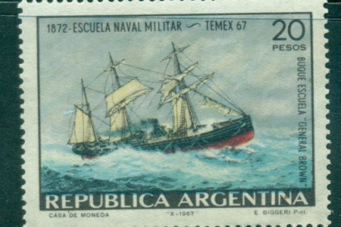 Argentina-1967-Military-Naval-School-Ship-MUH-lot35724
