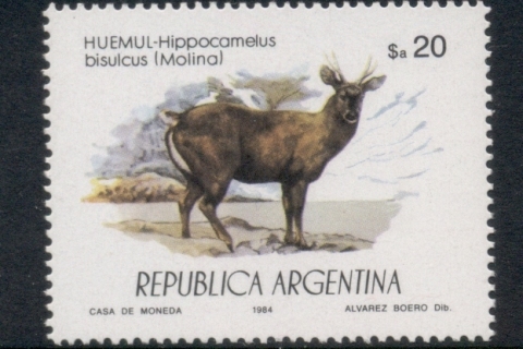 Argentina-1984-Wildlife-Protection-deer-MUH