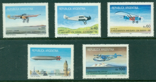 Argentina-1985-International-Stamp-Exhibition-Argentina-85-Buenos-Aires-First-Airmail-Flights-MUH