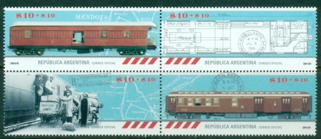 Argentina-2016-Trains-Postal-Wagons-MUH