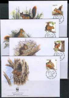 Armenia 2001 WWF Squirrel 4 X FDC