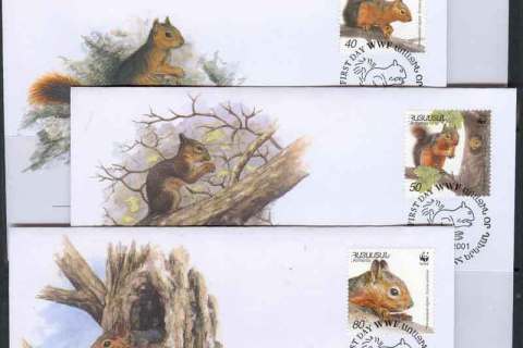 Armenia 2001 WWF Squirrel 4 X FDC
