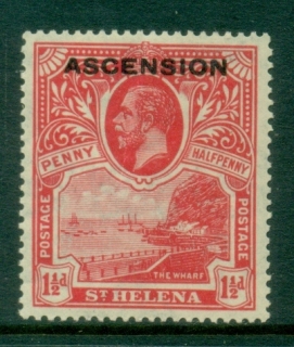 Ascension-Is-1922-KGV-Opt-on-St-Helena-1-5d-crease-MLH