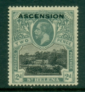 Ascension-Is-1922-KGV-Opt-on-St-Helena-2d-crease-MLH