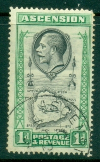 Ascension-Is-1934-KGV-Pictorial-1d-Map-of-Ascension-FU