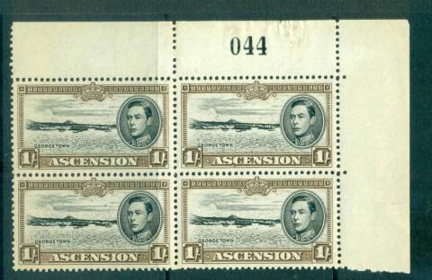 Ascension-Is-1938-53-1-brown-Gerogetown-P13-Sheet-Cnr-Blk-4-light-tonesMUH-lot66113