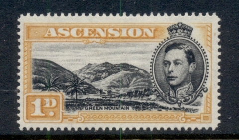 Ascension-Is-1938-53-KGVI-Pictorials-Green-Mountain-1d-Perf-13-MLH