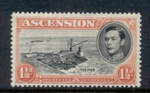 Ascension-Is-1938-53-KGVI-Pictorials-The-Pier-1-5d-Perf-13-MLH