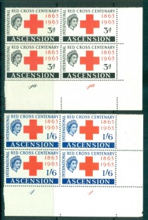 Ascension-Is-1963-Red-Cross-Centenary-Cnr-Plate-Blk-4-MUH-lot66128