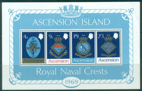 Ascension-Is-1969-Naval-Arms-MS-MUH