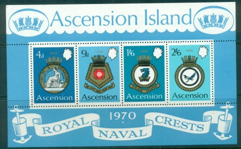 Ascension-Is-1970-Naval-Arms-MS-MUH