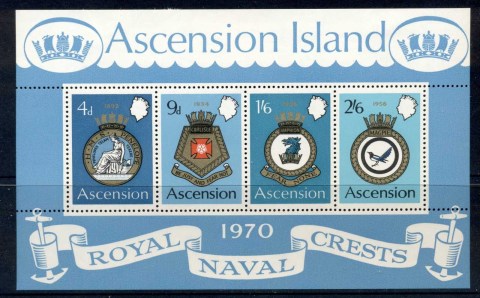 Ascension-Is-1970-Naval-Ships-Arms-MS-MLH