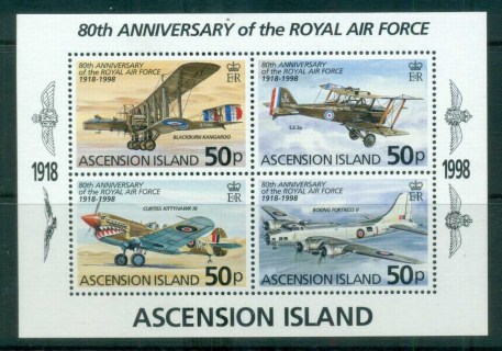 Ascension-Is-1998-RAF-80th-Anniv-MS-MUH