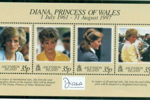 Ascension-Is-1998 Princess Diana in Memoriam, Lady Diana, Princess of Wales MS