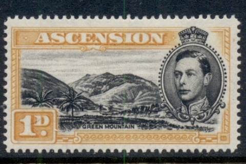 Ascension-Is-1938-53-KGVI-Pictorials-Green-Mountain-1d-Perf-13-MLH