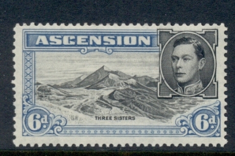 Ascension-Is-1938-53-KGVI-Pictorials-Three-Sisters-6d-Perf-13-MLH