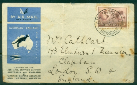 Australia-1937-Airmail-service-Australia-England-heavy-tones-folded-Flight-cover