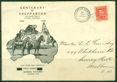 Australia-1938-Centenary-of-Shepparton-Pack-Horse-Carried-cover-tones