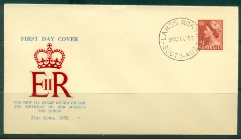 Australia-1953-QEII-27th-Birthday-3½d-FDC