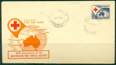 Australia-1954-Australian-red-Cross-Society-40th-anniversary-FDC