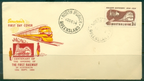 Australia-1954-Railway-centenary-FDC