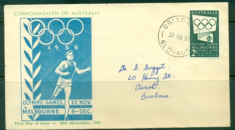 Australia-1955-Summer-Olympics-Melbourne-Stamp-Mart-FDC