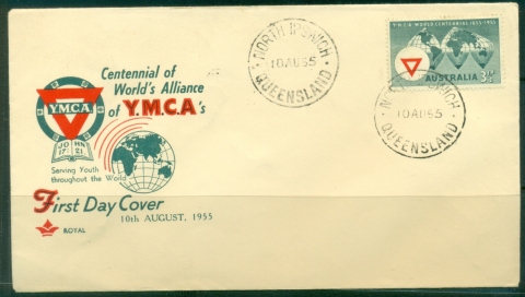 Australia-1955-YMCA-Centennial-Royal-FDC