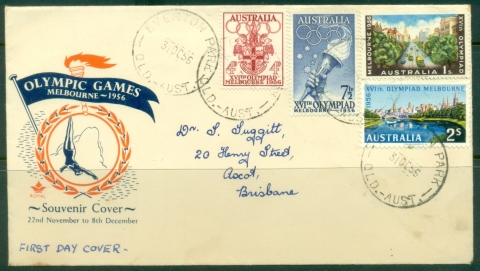 Australia-1956-Summer-Olympics-Melbourne-Royal-FDC