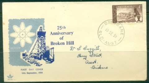 Australia-1958-Broken-Hill-75th-Anniversary-Royal-FDC