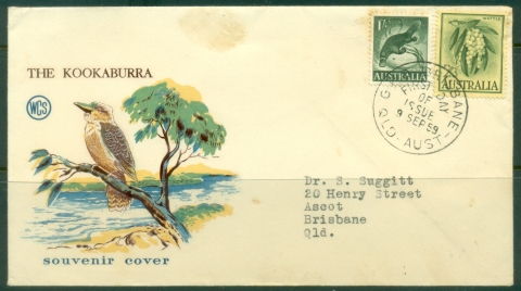 Australia-1959-Platypus-Wattle-tones-Wesley-FDC