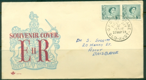 Australia-1959-QEII-3d-Royal-FDC