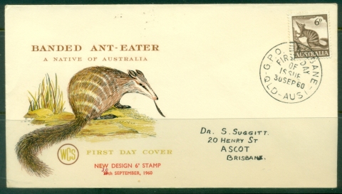 Australia-1960-Banded-Ant-eater-6d-Wesley-FDC