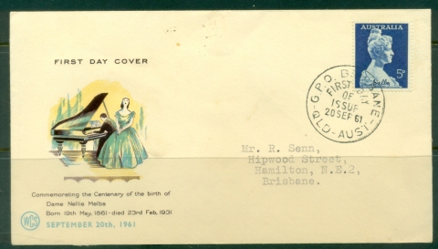 Australia-1961-Dame-Nellie-melba-Wesley-FDC