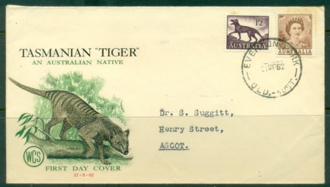 Australia-1962-Tasmanian-Tiger-Wesley-FDC