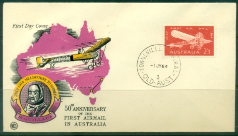 Australia-1964-First-Airmail-50th-Anniversary-Wesley-FDC