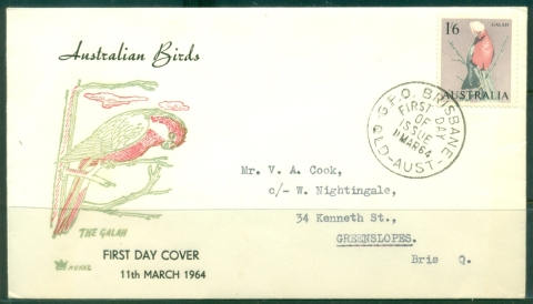 Australia-1964-The-Galah-1sh6d-Royal-FDC