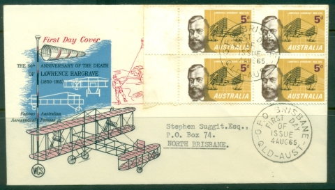 Australia-1965-Lawrence-Hargrave-tones-Wesley-FDC