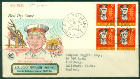 Australia-1965-Sir-John-Monash-Wesley-FDC