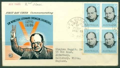 Australia-1965-Sir-Winston-Churchill-tones-Wesley-FDC