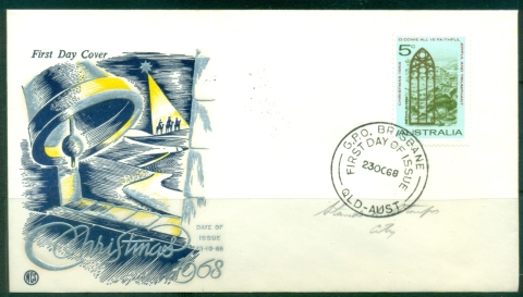 Australia-1968-Xmas-Wesley-FDC