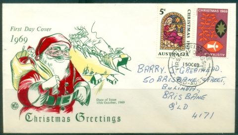 Australia-1969-Xmas-Wesley-FDC