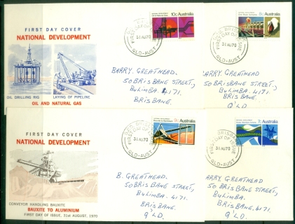 Australia-1970-National-development-4x-FDC-light-tones