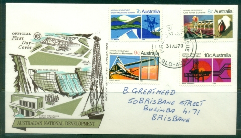 Australia-1970-National-development-Wesley-FDC