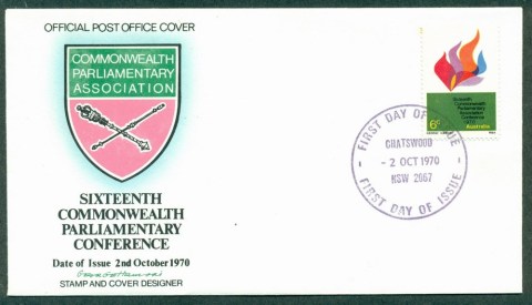 Australia-1970-Parliamentary-Conf-Shield-lt-tones-FDC-Lot27747