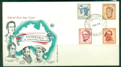 Australia-1970-Pioneers-in-Australian-History-Wesley-FDC